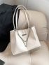 Small Shoulder Tote Bag Metal & Chain Decor