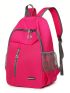 Neon Pink Laptop Backpack Zip Front Foldable