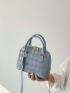 Small Dome Bag Argyle Pattern Double Handle