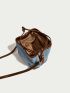 Mini Bucket Bag Colorblock Contrast Binding