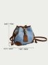 Mini Bucket Bag Colorblock Contrast Binding