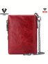 Genuine Leather Women's Wallet Coin Purse RFID Small Card Holder Fashion Chain Wallet