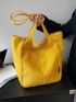 Medium Shopper Bag Double Handle Solid Color