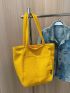 Medium Shopper Bag Double Handle Solid Color