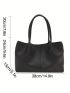 Medium Tote Bag Double Handle Solid Color Ruched Detail