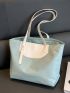 Colorblock Shoulder Tote Bag Medium Adjustable Strap