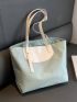 Colorblock Shoulder Tote Bag Medium Adjustable Strap