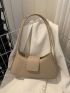 Minimalist Baguette Bag Medium Double Handle Khaki