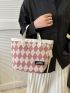 Geometric Pattern Shipper Bag Small Canvas