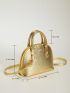 Litchi Embossed Dome Bag Small Green