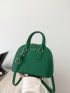 Litchi Embossed Dome Bag Small Green