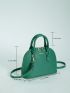 Litchi Embossed Dome Bag Small Green