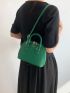 Litchi Embossed Dome Bag Small Green