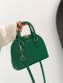 Litchi Embossed Dome Bag Small Green