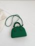 Litchi Embossed Dome Bag Small Green