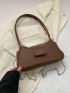 Minimalist Baguette Bag Medium Double Handle Brown