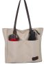 Patch Decor Shopper Bag Small Double Handle