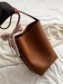 Twilly Scarf Decor Bucket Bag Brown