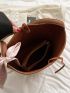 Twilly Scarf Decor Bucket Bag Brown