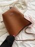 Twilly Scarf Decor Bucket Bag Brown