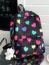 Heart Graphic Classic Backpack Medium With Bag Charm For School