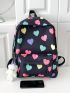 Heart Graphic Classic Backpack Medium With Bag Charm For School