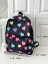 Heart Graphic Classic Backpack Medium With Bag Charm For School