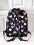 Heart Graphic Classic Backpack Medium With Bag Charm For School