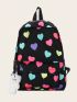 Heart Graphic Classic Backpack Medium With Bag Charm For School