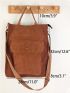 Minimalist Square Bag Medium Brown Corduroy