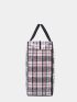 Plaid Travel Bag Oversized Contrast Binding Waterproof