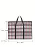 Plaid Travel Bag Oversized Contrast Binding Waterproof