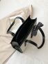 Two Tone Square Bag Crocodile Embossed Twilly Scarf Decor