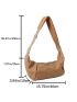 Minimalist Hobo Bag Oversized Canvas Zipper