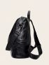 Two-way Zipper Backpack Purse, Oil Wax Artificial Leather Shoulder Bag, Large Capacity Travel Bag With Bag Charm