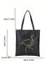 Medium Shoulder Tote Bag Embroidered Detail