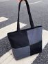 Two Tone Shoulder Tote Bag Large Capacity