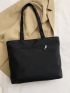 Two Tone Shoulder Tote Bag Large Capacity