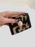 Leopard Pattern Multiple Card Slots Metal Decor Multi-Card Card Organizer for Storage Credit Cards