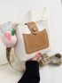 Mini Bucket Bag Colorblock Adjustable Strap With Bag Charm For Daily