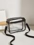 Mini Square Bag Clear PVC Adjustable Strap For Daily