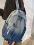 Ombre Classic Backpack Denim Adjustable Strap For Daily