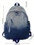 Ombre Classic Backpack Denim Adjustable Strap For Daily