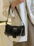 Medium Shoulder Bag Crocodile Embossed Chain Decor