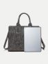 Small Top Handle Bag Gray Minimalist For Daily