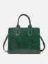 Small Top Handle Bag Green Minimalist For Daily