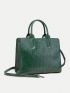 Small Top Handle Bag Green Minimalist For Daily