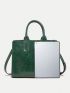 Small Top Handle Bag Green Minimalist For Daily