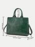 Small Top Handle Bag Green Minimalist For Daily