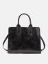 Small Top Handle Bag Black Minimalist For Daily